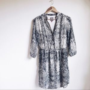 Vince Camuto Black and White Midi Dress